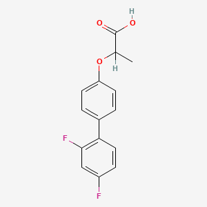 Propanoic acid, 2-((2',4'-difluoro(1,1'-biphenyl)-4-yl)oxy)-