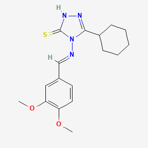molecular formula C17H22N4O2S B11977413 5-Cyclohexyl-4-((3,4-dimethoxybenzylidene)amino)-4H-1,2,4-triazole-3-thiol 