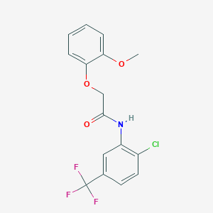 molecular formula C16H13ClF3NO3 B11977565 N-[2-chloro-5-(trifluoromethyl)phenyl]-2-(2-methoxyphenoxy)acetamide 