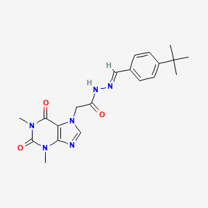 molecular formula C20H24N6O3 B11977570 N'-[(E)-(4-tert-butylphenyl)methylidene]-2-(1,3-dimethyl-2,6-dioxo-1,2,3,6-tetrahydro-7H-purin-7-yl)acetohydrazide 
