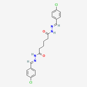 molecular formula C20H20Cl2N4O2 B11977573 N'~1~,N'~6~-bis[(E)-(4-chlorophenyl)methylidene]hexanedihydrazide 