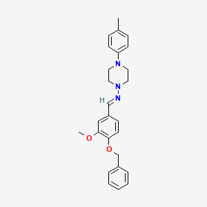 molecular formula C26H29N3O2 B11977608 N-(4-(Benzyloxy)-3-methoxybenzylidene)-4-(4-methylphenyl)-1-piperazinamine 