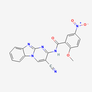 molecular formula C19H12N6O4 B11977664 N-(3-cyanopyrimido[1,2-a]benzimidazol-2-yl)-2-methoxy-5-nitrobenzamide CAS No. 116477-66-8