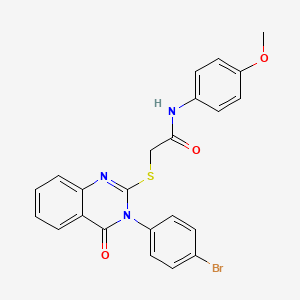 molecular formula C23H18BrN3O3S B11977667 2-{[3-(4-bromophenyl)-4-oxo-3,4-dihydroquinazolin-2-yl]sulfanyl}-N-(4-methoxyphenyl)acetamide 