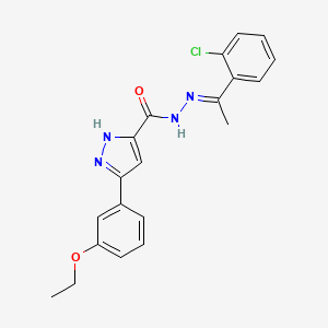 molecular formula C20H19ClN4O2 B11977883 N'-(1-(2-Chlorophenyl)ethylidene)-3-(3-ethoxyphenyl)-1H-pyrazole-5-carbohydrazide CAS No. 302917-96-0