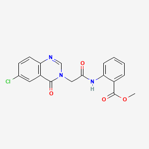 molecular formula C18H14ClN3O4 B11977999 methyl 2-{[(6-chloro-4-oxo-3(4H)-quinazolinyl)acetyl]amino}benzoate 