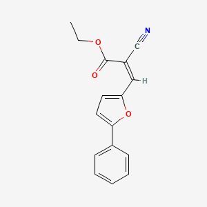 molecular formula C16H13NO3 B11978089 ethyl (2Z)-2-cyano-3-(5-phenylfuran-2-yl)prop-2-enoate 
