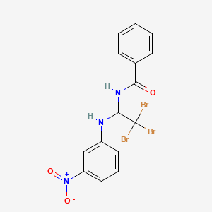molecular formula C15H12Br3N3O3 B11978146 N-[2,2,2-tribromo-1-(3-nitroanilino)ethyl]benzamide 
