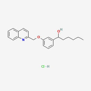 molecular formula C22H26ClNO2 B1197815 2-(3-(1-Hydroxyhexyl)phenoxymethyl)quinoline hydrochloride CAS No. 92532-23-5
