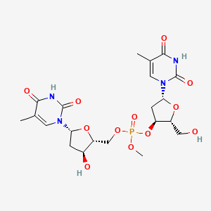 molecular formula C21H29N4O12P B1197820 [(2R,3S,5R)-3-hydroxy-5-(5-methyl-2,4-dioxopyrimidin-1-yl)oxolan-2-yl]methyl [(2R,3S,5R)-2-(hydroxymethyl)-5-(5-methyl-2,4-dioxopyrimidin-1-yl)oxolan-3-yl] methyl phosphate CAS No. 35002-94-9