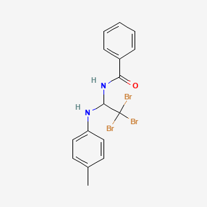 molecular formula C16H15Br3N2O B11978258 N-{2,2,2-tribromo-1-[(4-methylphenyl)amino]ethyl}benzamide 