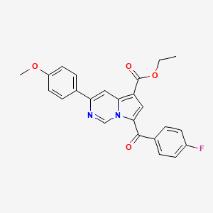 molecular formula C24H19FN2O4 B11978316 Ethyl 7-(4-fluorobenzoyl)-3-(4-methoxyphenyl)pyrrolo[1,2-c]pyrimidine-5-carboxylate CAS No. 302912-86-3