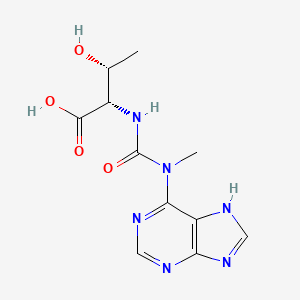 molecular formula C11H14N6O4 B1197832 (2S,3R)-3-hydroxy-2-[[methyl(7H-purin-6-yl)carbamoyl]amino]butanoic acid CAS No. 132603-03-3