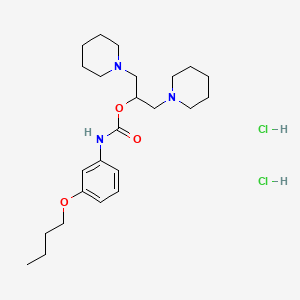 molecular formula C24H41Cl2N3O3 B11978372 Carbamic acid, (3-butoxyphenyl)-, 2-(1-piperidinyl)-1-(1-piperidinylmethyl)ethyl ester, dihydrochloride CAS No. 113904-25-9