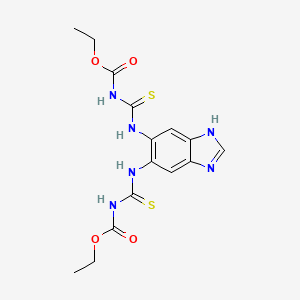 molecular formula C15H18N6O4S2 B11978410 Ethyl {[5-({[(ethoxycarbonyl)amino]carbothioyl}amino)-1h-benzimidazol-6-yl]amino}carbothioylcarbamate 