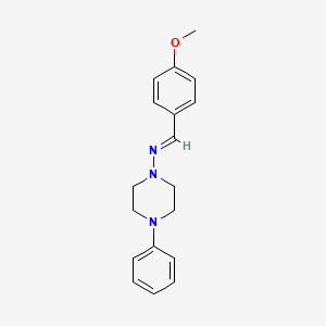 molecular formula C18H21N3O B11978451 N-[(E)-(4-methoxyphenyl)methylidene]-4-phenyl-1-piperazinamine 