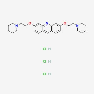 molecular formula C27H38Cl3N3O2 B1197853 Acridine, 3,6-bis(2-(1-piperidinyl)ethoxy)-, trihydrochloride CAS No. 81541-26-6