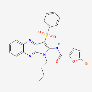 molecular formula C25H21BrN4O4S B11978531 N-[3-(benzenesulfonyl)-1-butylpyrrolo[3,2-b]quinoxalin-2-yl]-5-bromofuran-2-carboxamide 