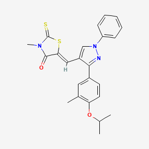 molecular formula C24H23N3O2S2 B11978537 (5Z)-5-{[3-(4-isopropoxy-3-methylphenyl)-1-phenyl-1H-pyrazol-4-yl]methylene}-3-methyl-2-thioxo-1,3-thiazolidin-4-one 