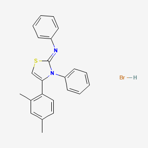 molecular formula C23H21BrN2S B11978569 N-[(2Z)-4-(2,4-dimethylphenyl)-3-phenyl-1,3-thiazol-2(3H)-ylidene]aniline hydrobromide 