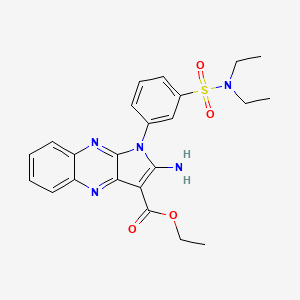 molecular formula C23H25N5O4S B11978580 ethyl 2-amino-1-[3-(diethylsulfamoyl)phenyl]-1H-pyrrolo[2,3-b]quinoxaline-3-carboxylate 