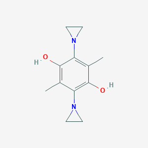 molecular formula C12H16N2O2 B119786 3,6-Dimethyl-2,5-diaziridinylhydroquinone CAS No. 152923-07-4