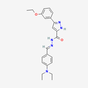 molecular formula C23H27N5O2 B11978619 N'-{(E)-[4-(diethylamino)phenyl]methylidene}-3-(3-ethoxyphenyl)-1H-pyrazole-5-carbohydrazide 