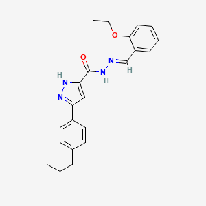 molecular formula C23H26N4O2 B11978665 N'-[(E)-(2-ethoxyphenyl)methylidene]-3-(4-isobutylphenyl)-1H-pyrazole-5-carbohydrazide 