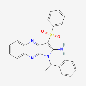 molecular formula C24H20N4O2S B11978720 1-(1-phenylethyl)-3-(phenylsulfonyl)-1H-pyrrolo[2,3-b]quinoxalin-2-amine 