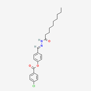 molecular formula C24H29ClN2O3 B11978803 4-(2-Decanoylcarbohydrazonoyl)phenyl 4-chlorobenzoate CAS No. 303086-57-9