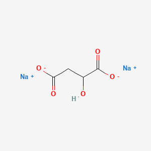 molecular formula Hemihydrate: C4H4Na2O5½ H2O; Trihydrate: C4H4Na2O53H2O<br>C4H4Na2O5 B1197888 苹果酸钠 CAS No. 676-46-0