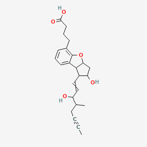 molecular formula C24H30O5 B1197890 4-[2-hydroxy-1-(3-hydroxy-4-methyloct-1-en-6-ynyl)-2,3,3a,8b-tetrahydro-1H-cyclopenta[b][1]benzofuran-5-yl]butanoic acid 