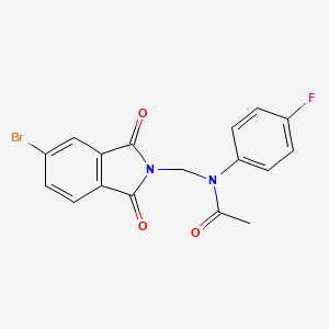 molecular formula C17H12BrFN2O3 B11978958 N-(5-BR-1,3-Dioxo-1,3-dihydro-isoindol-2-ylmethyl)-N-(4-fluoro-phenyl)-acetamide 