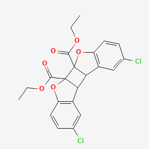 molecular formula C22H18Cl2O6 B1197900 Diethyl 2,9-dichloro-10b,10c-dihydrodibenzo[d,d']cyclobuta[1,2-b:4,3-b']difuran-5a,5b-dicarboxylate CAS No. 67194-00-7