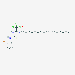molecular formula C25H39BrCl3N3OS B11979225 N-(1-(((2-Bromoanilino)carbothioyl)amino)-2,2,2-trichloroethyl)hexadecanamide CAS No. 302904-27-4