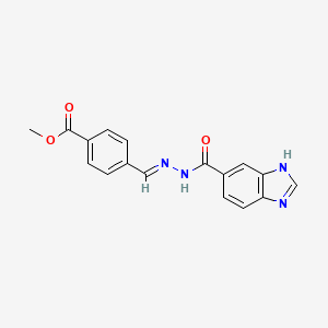 molecular formula C17H14N4O3 B11979254 methyl 4-{(E)-[2-(1H-benzimidazol-6-ylcarbonyl)hydrazinylidene]methyl}benzoate 