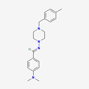 molecular formula C21H28N4 B11979433 N-{(E)-[4-(dimethylamino)phenyl]methylidene}-4-(4-methylbenzyl)-1-piperazinamine 