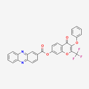 molecular formula C29H15F3N2O5 B11979439 [4-oxo-3-phenoxy-2-(trifluoromethyl)chromen-7-yl] phenazine-2-carboxylate CAS No. 303094-57-7