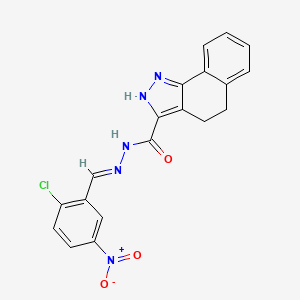 molecular formula C19H14ClN5O3 B11979452 N'-(2-Chloro-5-nitrobenzylidene)-4,5-dihydro-1H-benzo[g]indazole-3-carbohydrazide CAS No. 303104-19-0