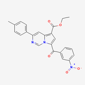 molecular formula C24H19N3O5 B11979511 Ethyl 3-(4-methylphenyl)-7-(3-nitrobenzoyl)pyrrolo[1,2-c]pyrimidine-5-carboxylate CAS No. 302913-68-4