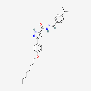molecular formula C28H36N4O2 B11979536 N'-(4-Isopropylbenzylidene)-3-(4-(octyloxy)phenyl)-1H-pyrazole-5-carbohydrazide CAS No. 303106-78-7