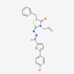 molecular formula C24H20BrN3O2S B11979734 3-Allyl-5-benzyl-2-(((5-(4-bromophenyl)furan-2-yl)methylene)hydrazono)thiazolidin-4-one CAS No. 301306-20-7