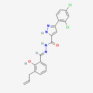 molecular formula C20H16Cl2N4O2 B11979797 N'-[(E)-(3-allyl-2-hydroxyphenyl)methylidene]-3-(2,4-dichlorophenyl)-1H-pyrazole-5-carbohydrazide 