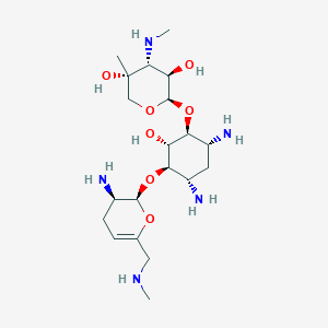 (2R,3R,4R,5R)-2-[(1S,2S,3R,4S,6R)-4,6-diamino-3-[[(2S,3R)-3-amino-6-(methylaminomethyl)-3,4-dihydro-2H-pyran-2-yl]oxy]-2-hydroxy-cyclohexoxy]-5-methyl-4-(methylamino)tetrahydropyran-3,5-diol