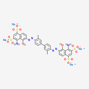 tetrasodium;4-amino-6-[[4-[4-[(8-amino-1-hydroxy-5,7-disulfonatonaphthalen-2-yl)diazenyl]-3-methylphenyl]-2-methylphenyl]diazenyl]-5-hydroxynaphthalene-1,3-disulfonate