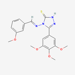 molecular formula C19H20N4O4S B11979890 4-{[(E)-(3-methoxyphenyl)methylidene]amino}-5-(3,4,5-trimethoxyphenyl)-2,4-dihydro-3H-1,2,4-triazole-3-thione 