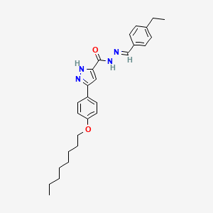 molecular formula C27H34N4O2 B11979983 N'-(4-Ethylbenzylidene)-3-(4-(octyloxy)phenyl)-1H-pyrazole-5-carbohydrazide CAS No. 303106-75-4