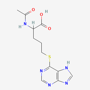molecular formula C12H15N5O3S B11980050 N-Acetyl-5-(9H-purin-6-ylthio)norvaline CAS No. 20977-22-4