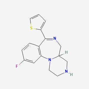 10-Fluoro-1,2,3,4,4a,5-hexahydro-7-(2-thienyl)pyrazino(1,2-a)(1,4)benzodiazepine