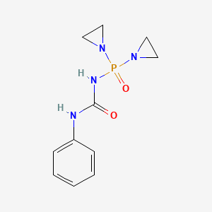 molecular formula C11H15N4O2P B1198026 Urea, N-[bis(1-aziridinyl)phosphinyl]-N'-phenyl- CAS No. 3143-89-3